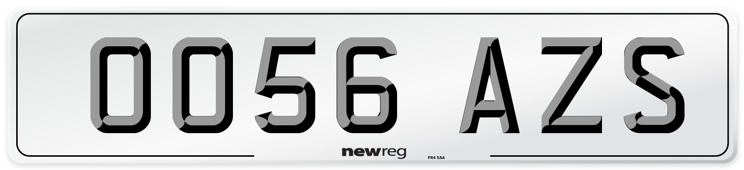 OO56 AZS Number Plate from New Reg